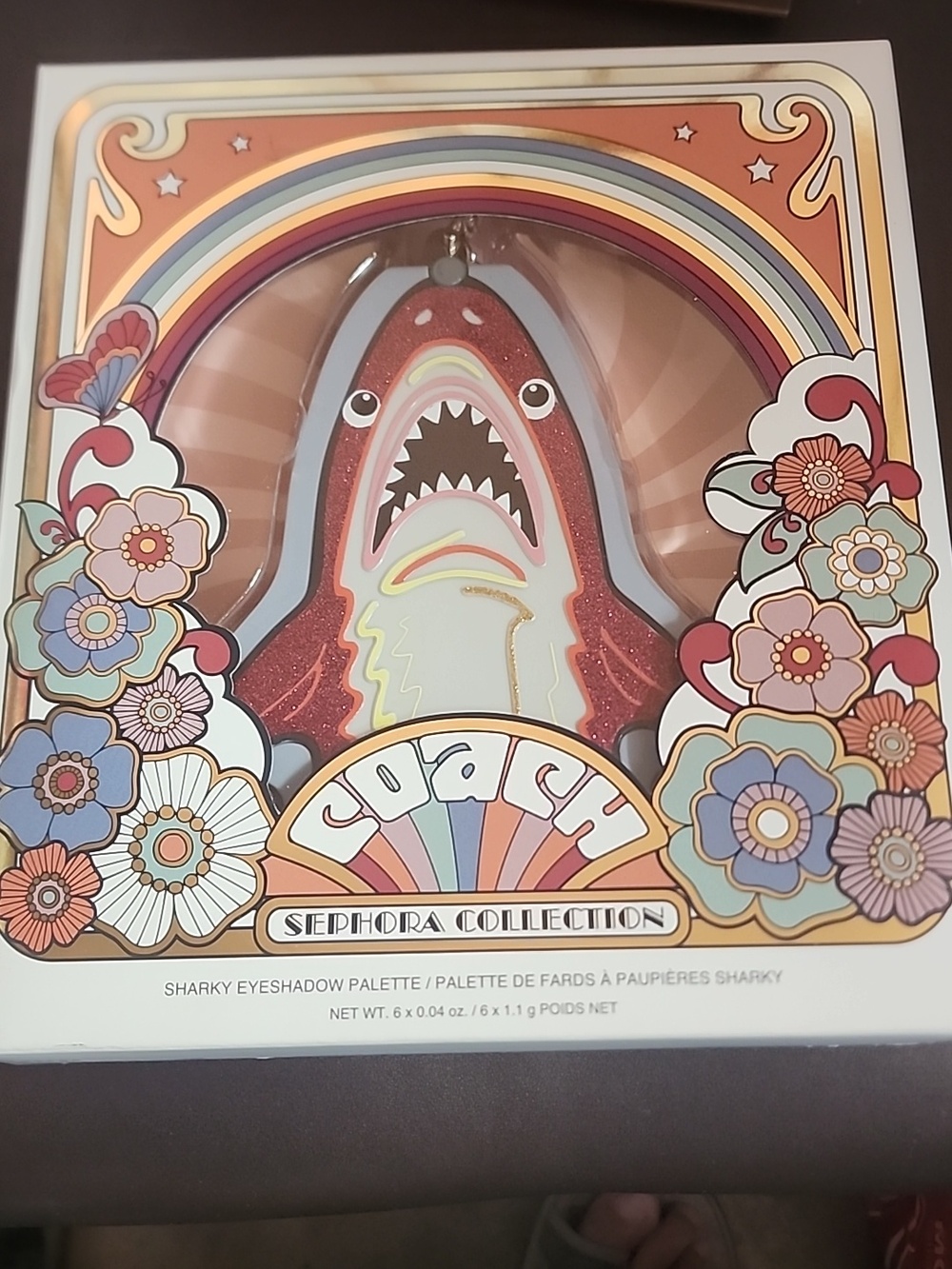 Coach x Sephora Glitter Sharky 5" Charm W/ Eye Shadow Palette & Adj. Mirror NIB